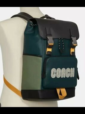 NWT Coach Track Backpack In Colorblock With Coach Patch